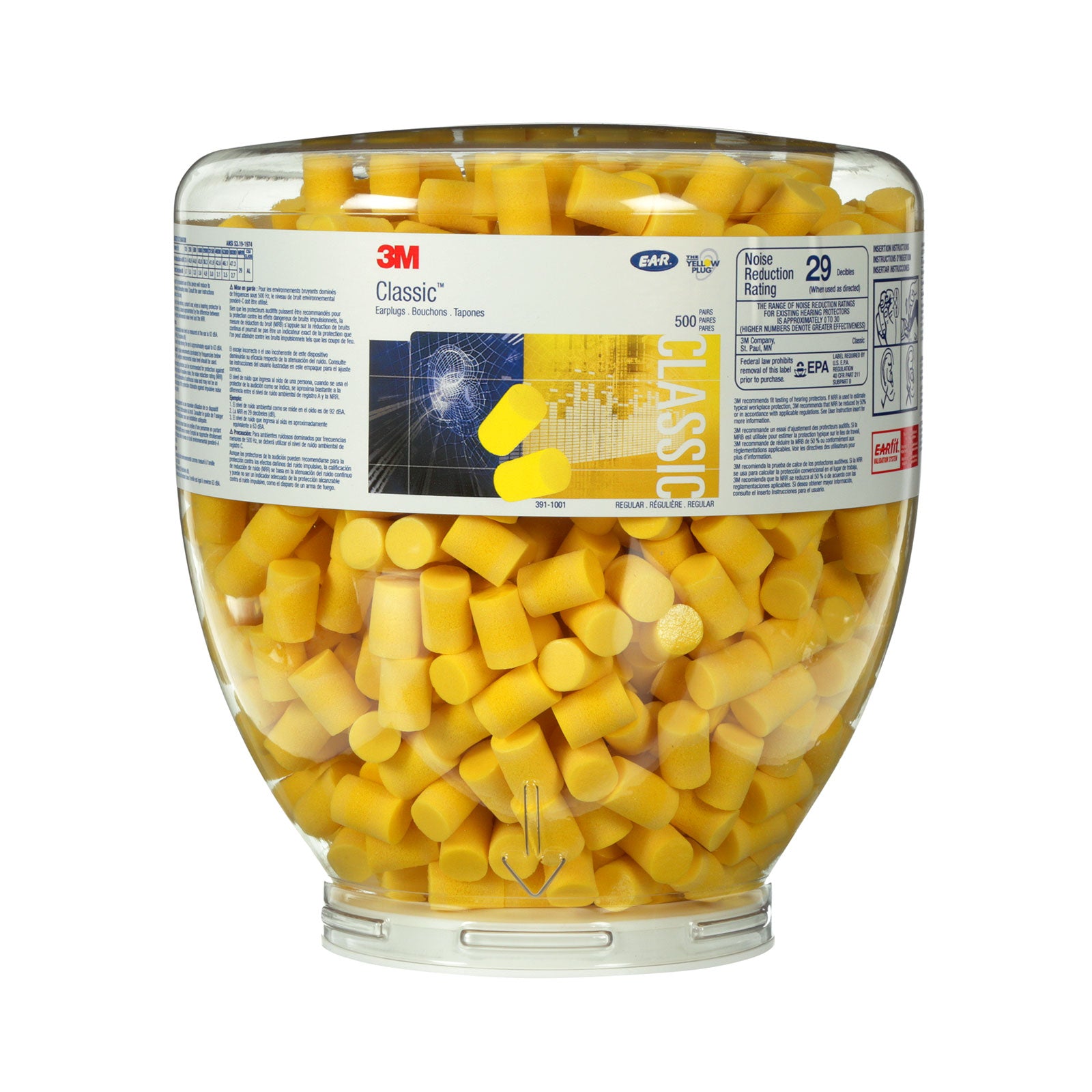 E-A-R™ Classic™ Hörselproppar, refillbehållare, 500 par