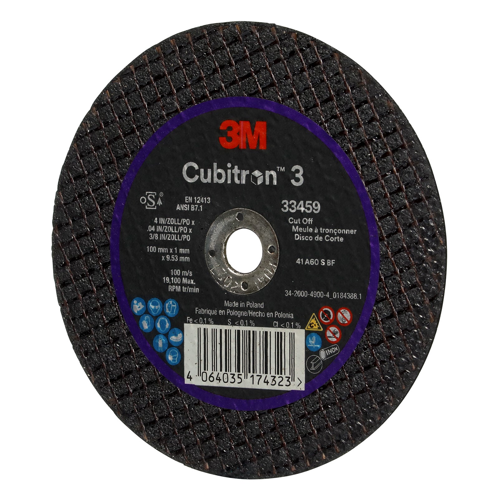Kapskiva Cubitron 3, T41, 100 x 1 x 9,53 mm