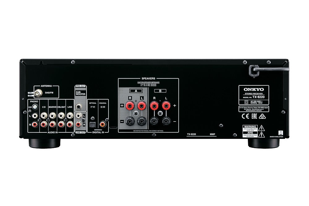 Onkyo TX-8220 stereoreceiver med DAC, svart