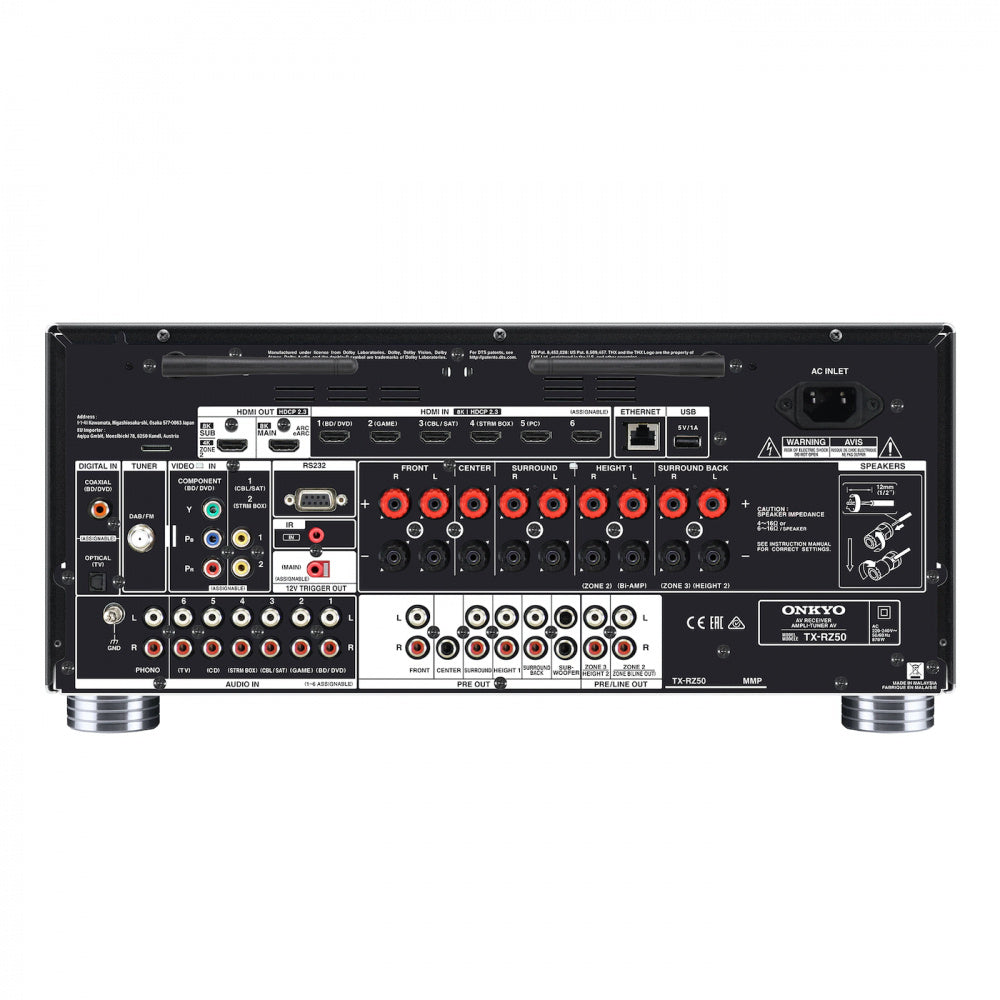 Onkyo TX-RZ50 9.2-kanalig hemmabioförstärkare, svart