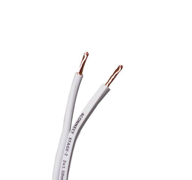 4Connect 4-800267 OFC-högtalarkabel vit 2x1.5mm2, 200m