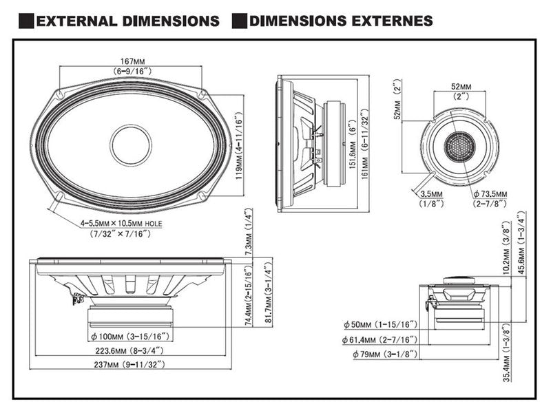 Alpine S-Series Component speaker 6x9"