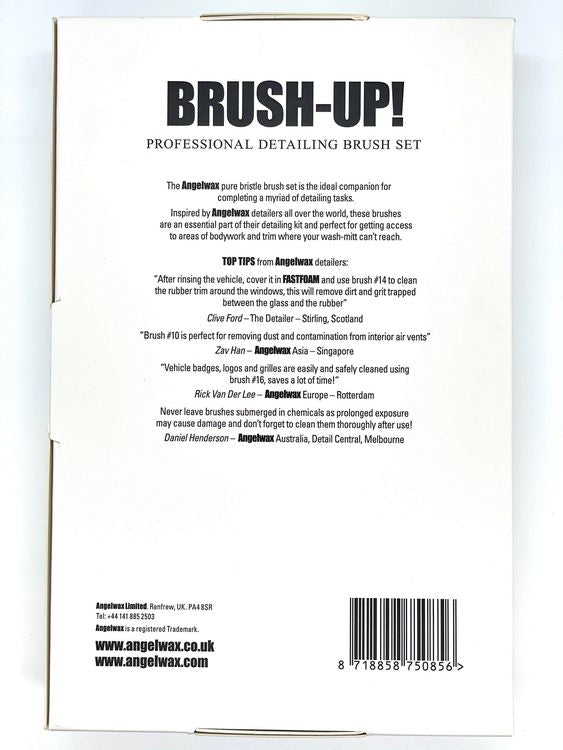 Angelwax Brush-UP! Professional Detailing Brush Set - ccp