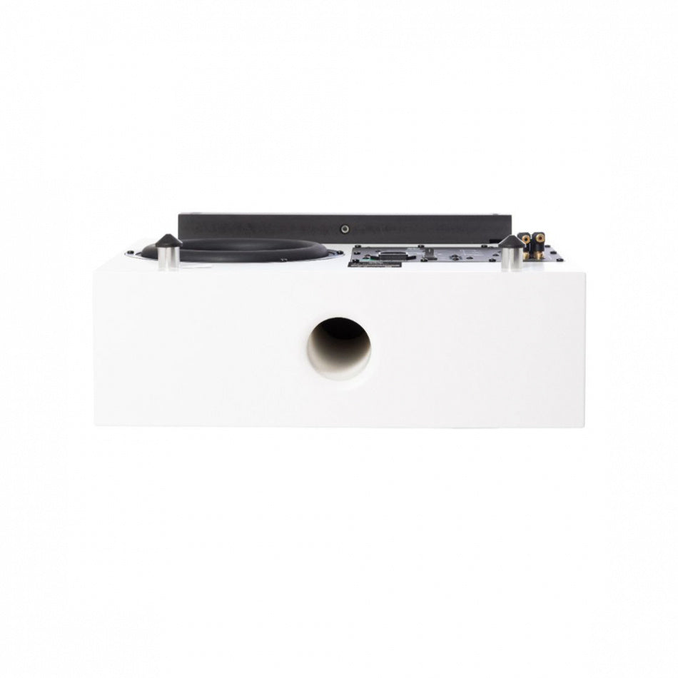 DLS Flatsub Midi vägghängningsbar aktiv subwoofer, mattvit