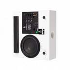 DLS Flatsub Midi vägghängningsbar aktiv subwoofer, mattvit
