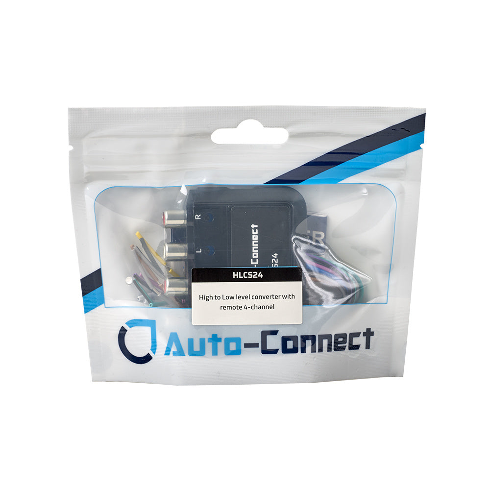 Auto-Connect HLCS24 4-kanalig hög/lågnivå-omvandlare