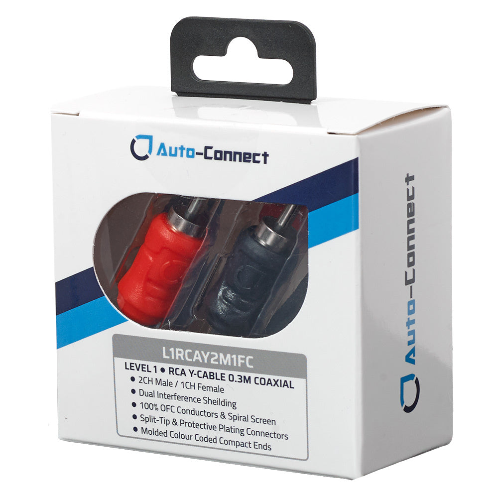 Auto-Connect koaxial Y-splitt lågnivå 2 hane-1 hona, Level 1