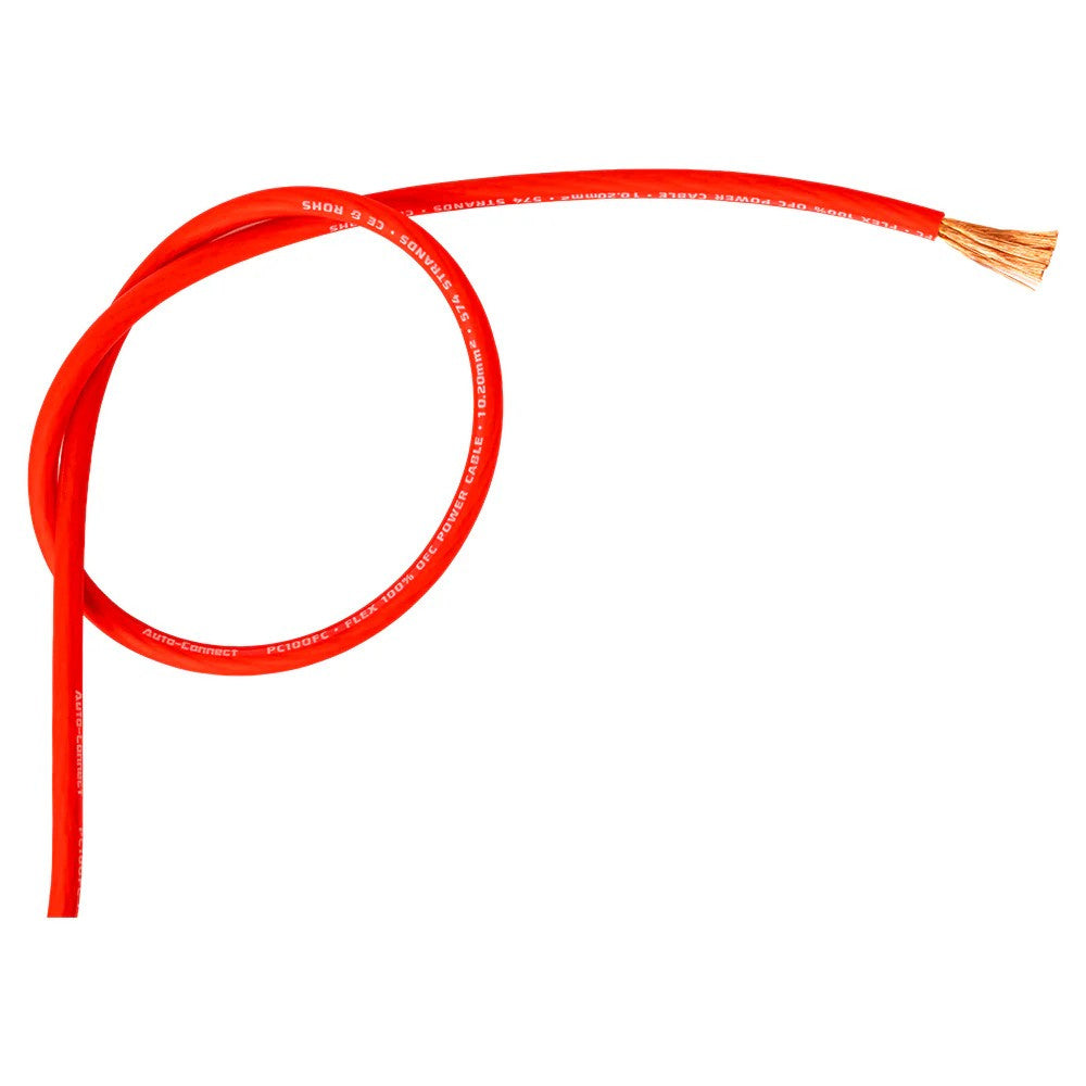 Auto-Connect röd strömkabel OFC 10.2mm², metervara