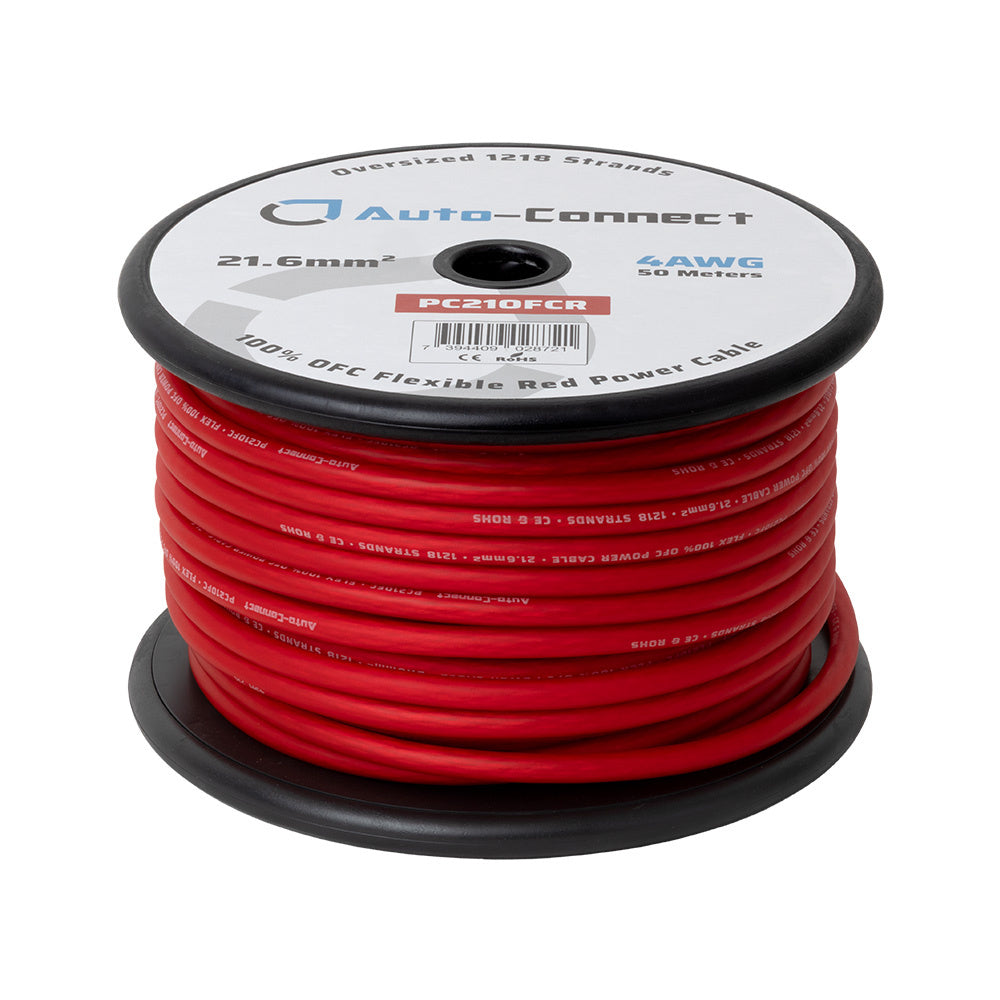 Auto-Connect röd strömkabel OFC 21.6mm², metervara