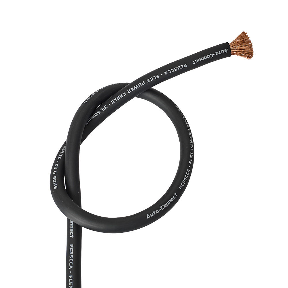 Auto-Connect svart strömkabel CCA 35.5mm², metervara