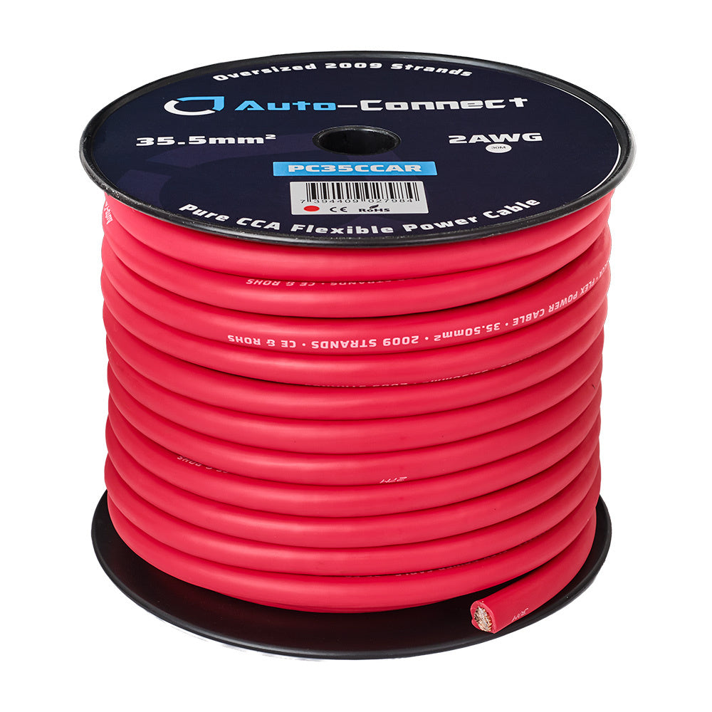 Auto-Connect röd strömkabel CCA 35.5mm², metervara