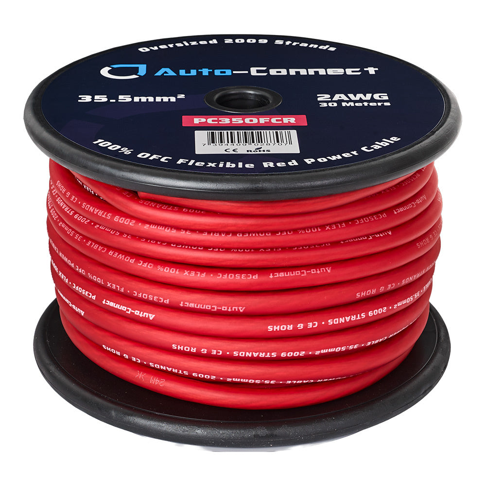 Auto-Connect röd strömkabel OFC 35.5mm², metervara