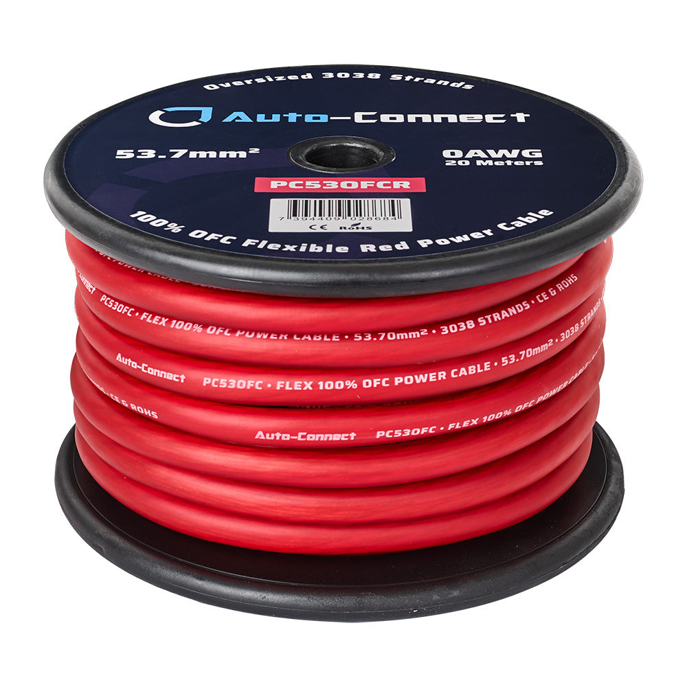 Auto-Connect röd strömkabel OFC 53.7mm², metervara