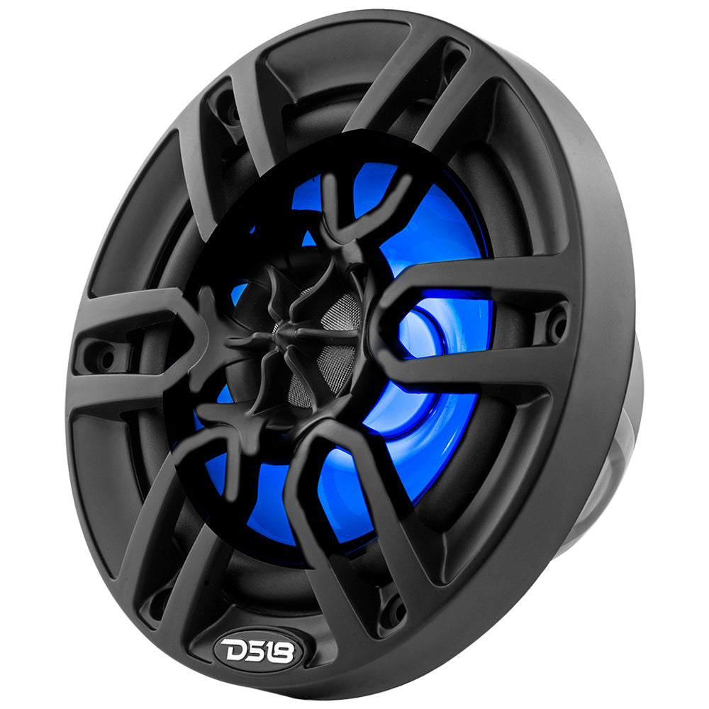 DS18 NXL-6, svart 6.5 tums marinhögtalare med LED, par