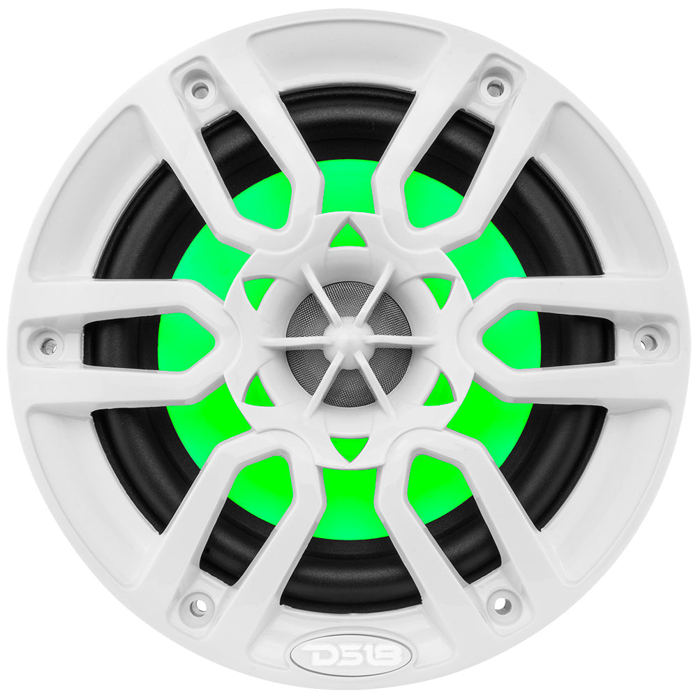 DS18 NXL-6, vita 6.5 tums marinhögtalare med LED, par