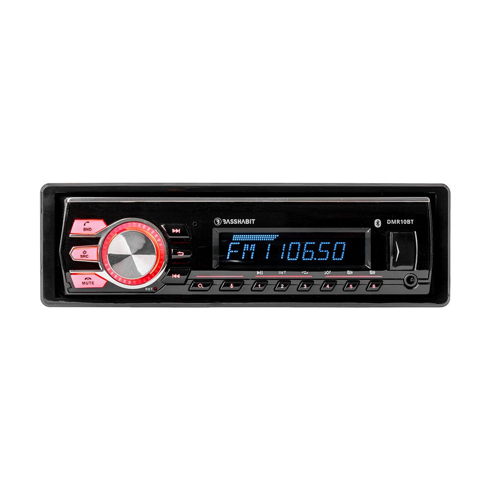 Bass Habit DMR10BT, bilstereo med Bluetooth, AUX, USB och 2 par lågnivå