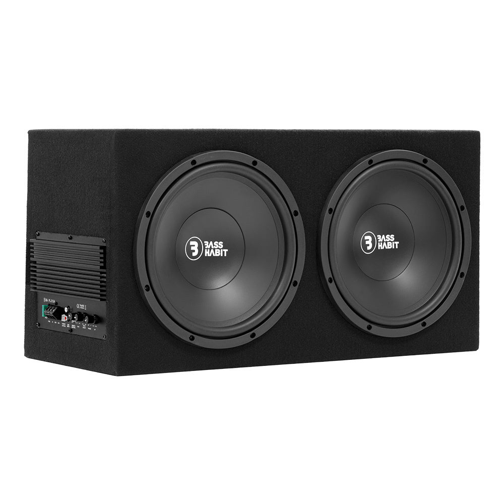 Bass Habit Play PL212A, prisvärd 2x12tums aktiv baslåda