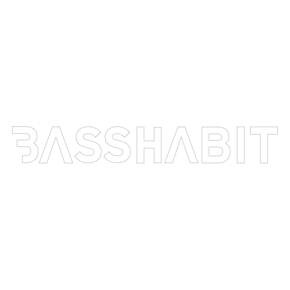Bass Habit-klistermärke 14x2cm, vit