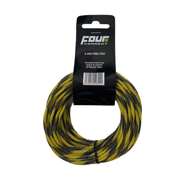 FOUR Connect 4-NS10BLYE6 Nylonsock Black/Yellow 6/12mm 10m