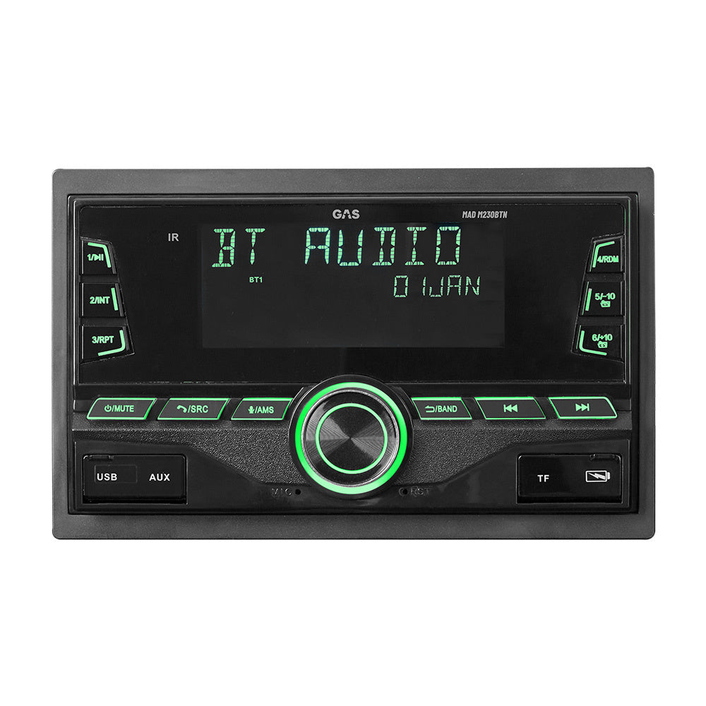 GAS MAD M230-BTN dubbel-DIN med Bluetooth, DSP och 3 par lågnivå