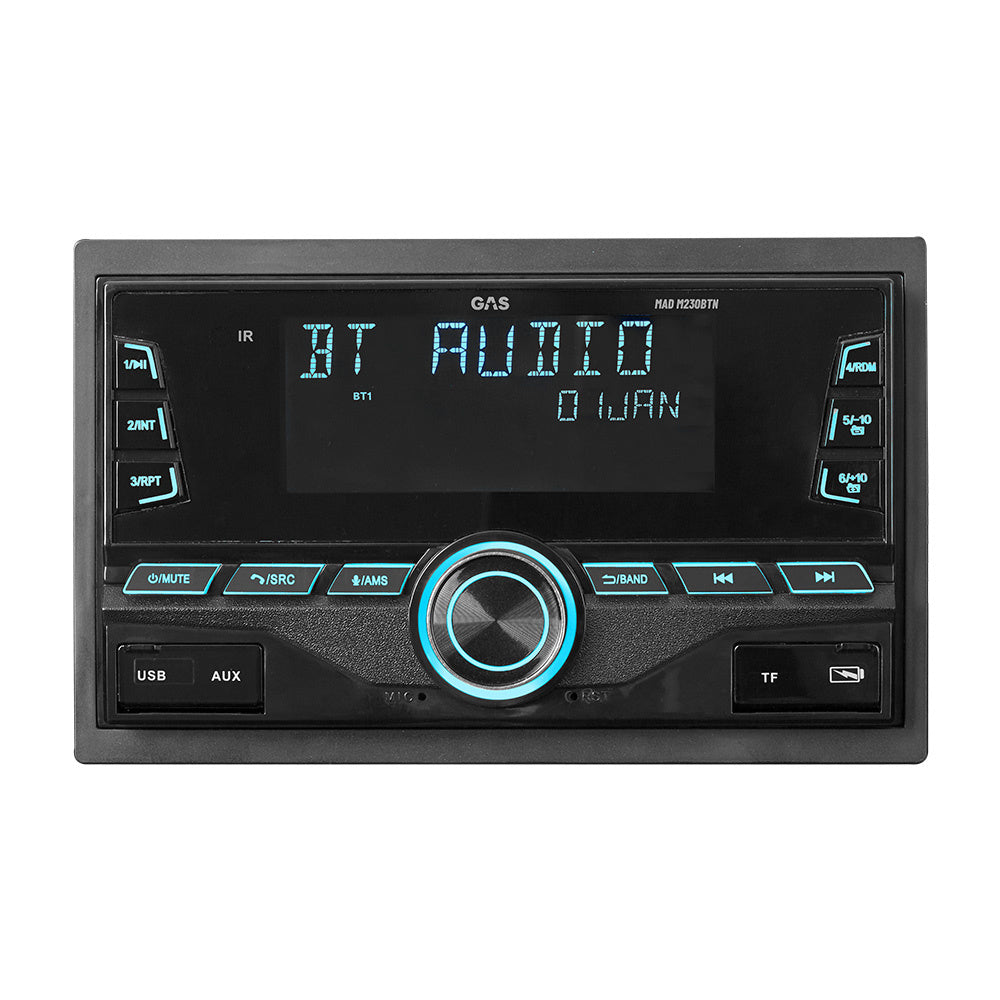 GAS MAD M230-BTN dubbel-DIN med Bluetooth, DSP och 3 par lågnivå
