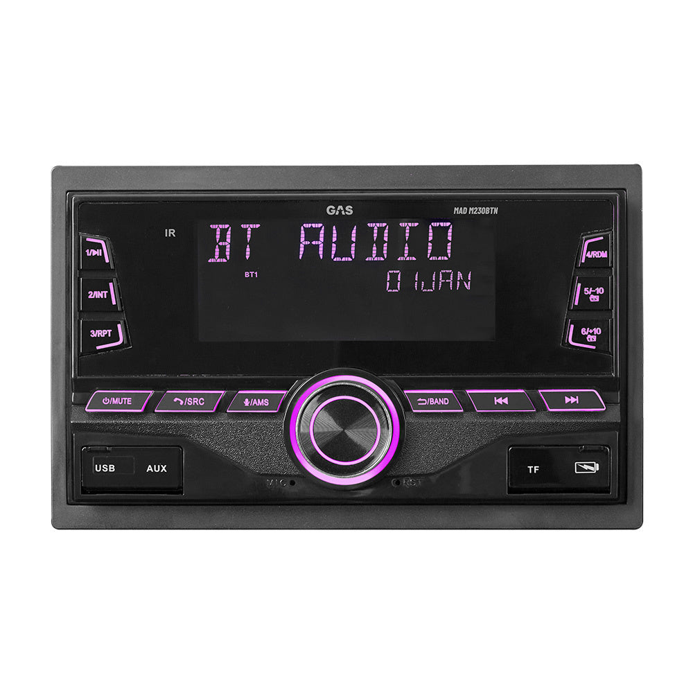 GAS MAD M230-BTN dubbel-DIN med Bluetooth, DSP och 3 par lågnivå