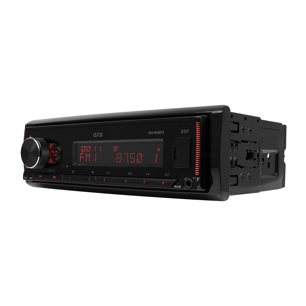 GAS MAX M140-BTX bilstereo med Bluetooth, 32-bit DSP och 3 par (4V) lågnivå