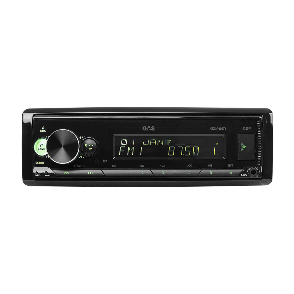 GAS MAX M140-BTX bilstereo med Bluetooth, 32-bit DSP och 3 par (4V) lågnivå
