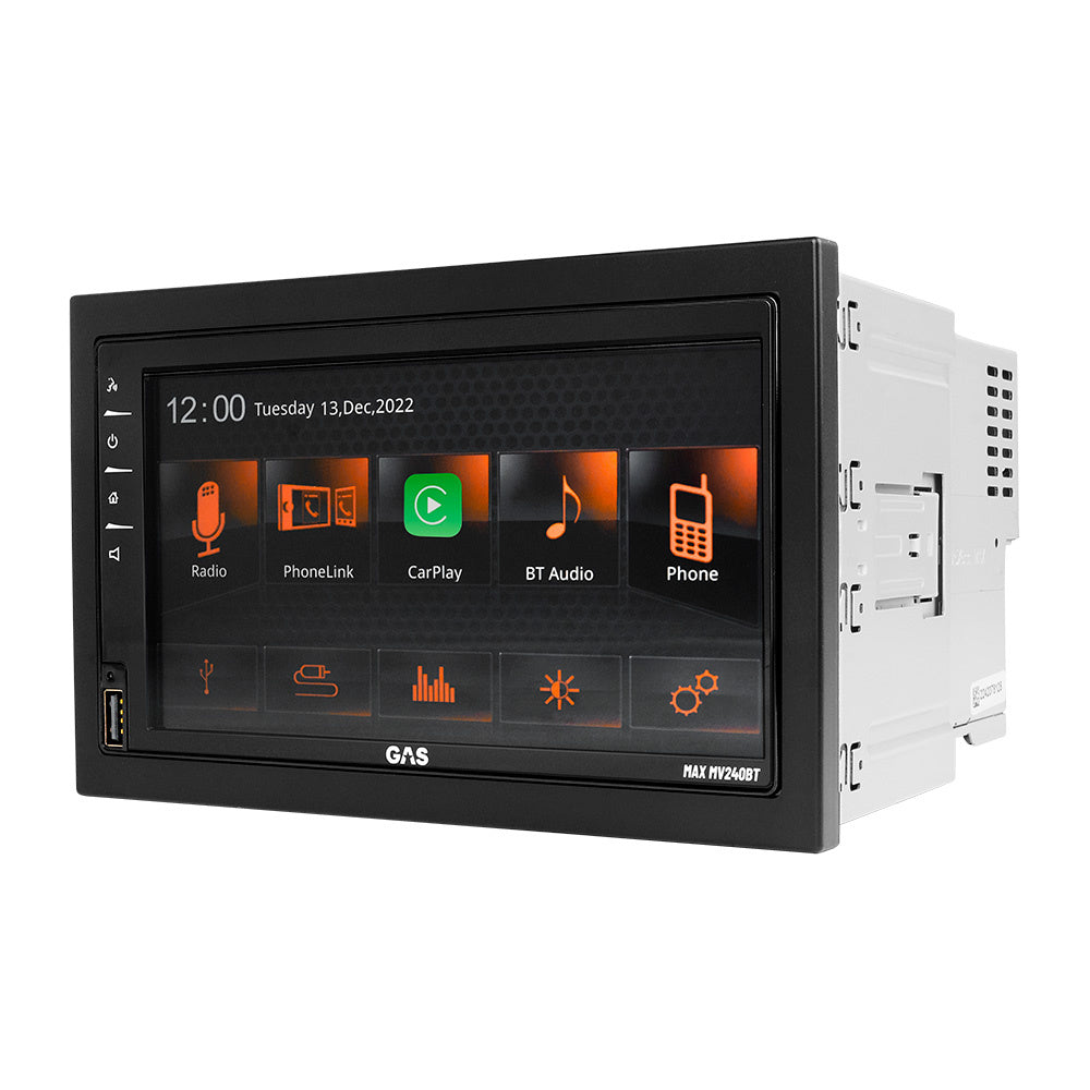 GAS MAX MV240-BT, bilstereo med Apple CarPlay, Bluetooth, handsfree och mer, returexemplar
