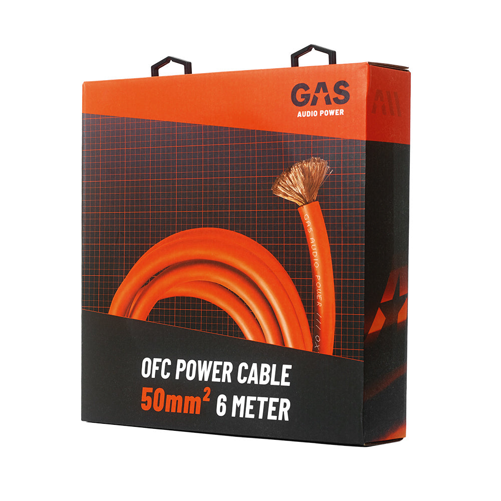 GAS MAX orange 50mm² OFC-strömkabel, 6 meter