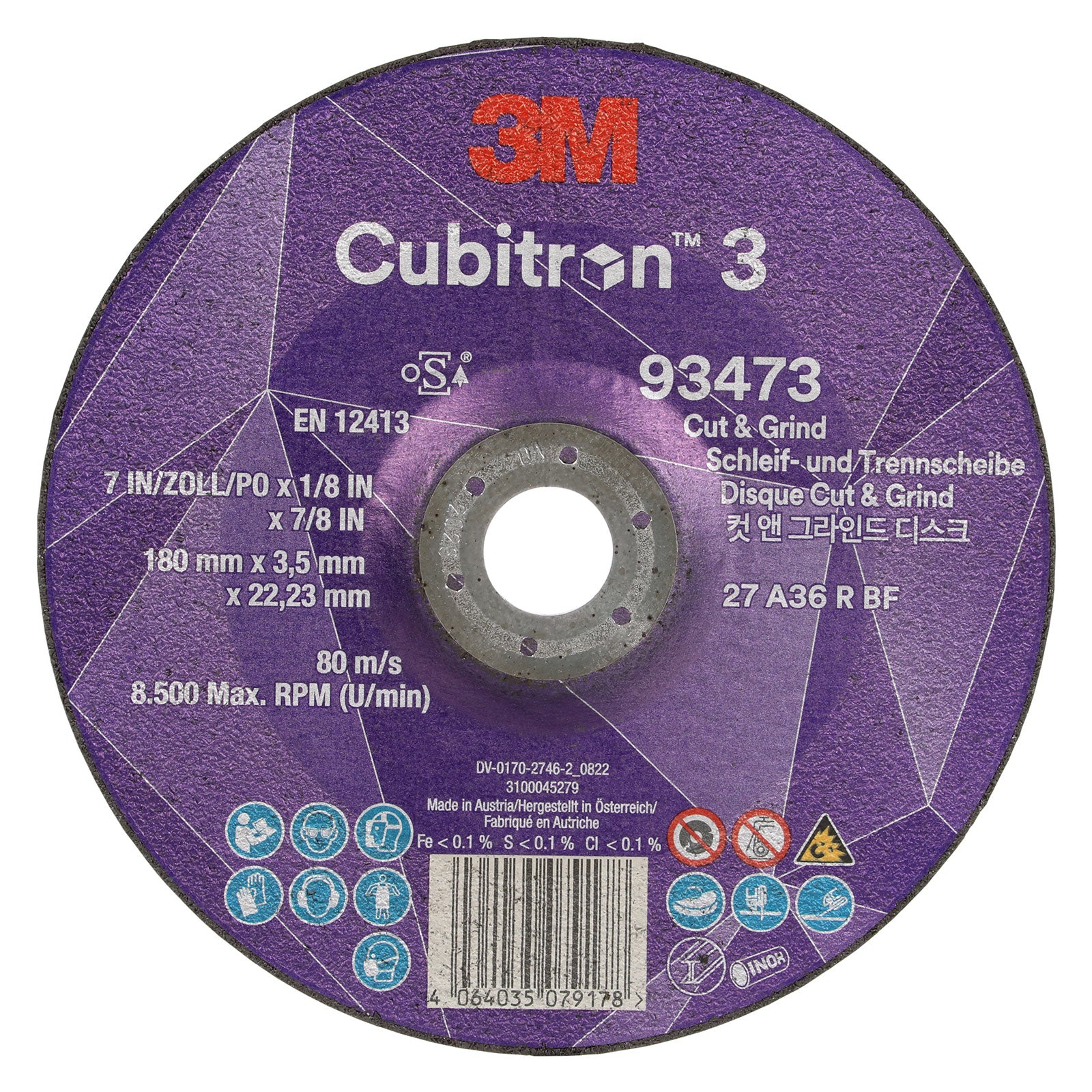 Kapskiva Cubitron 3, 180 mm