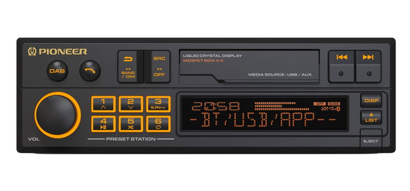 Pioneer Retroradio 4x50W, USB, Bluetooth, DAB