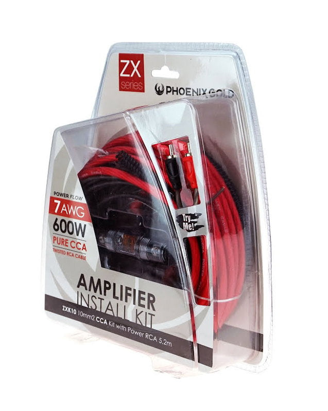 Phoenix Gold 10MM² / 7AWG, 600W PURE CCA INSTALL KIT - ZXK10
