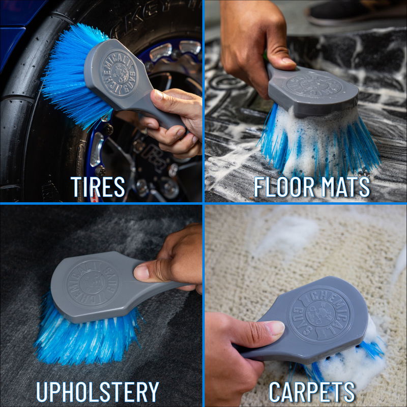 Blue stiffy heavy duty tire brush