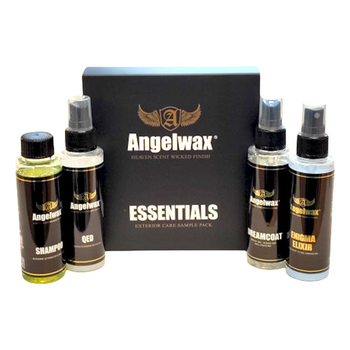 sample kit med olika exteriör produkter från Angelwax
