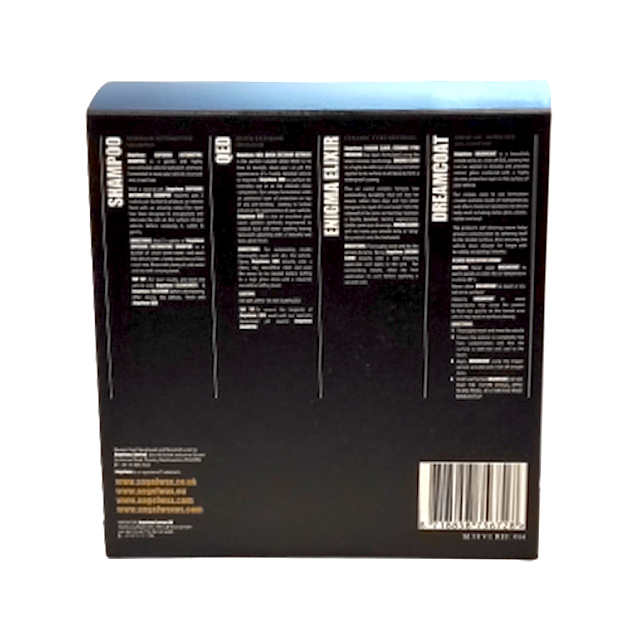 sample kit med olika exteriör produkter från Angelwax