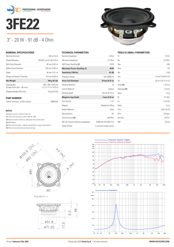 Faital Pro 3Fe22 8ohm