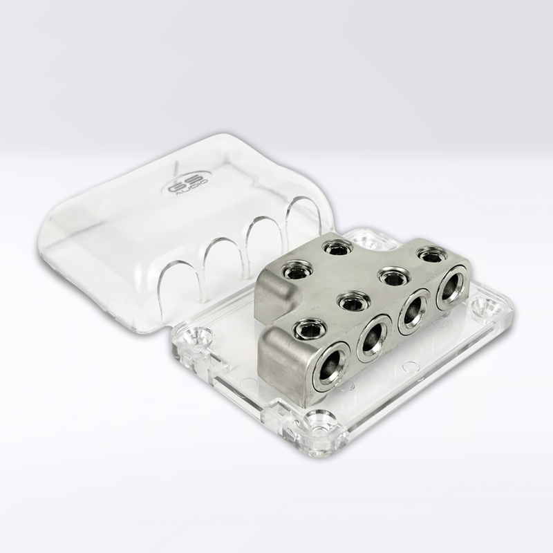 GS Audio 6-vägs strömfördelningsblock – för kabel upp till 50 mm²