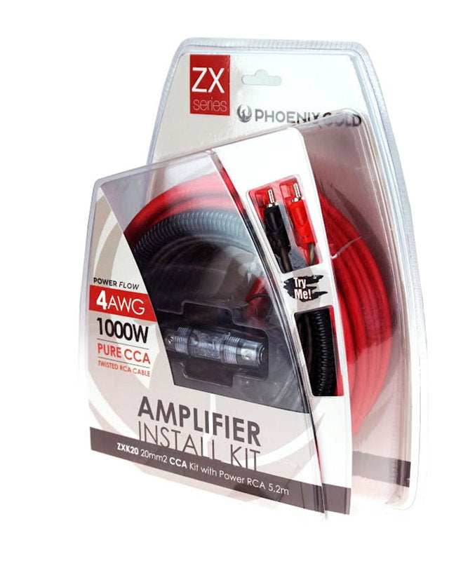Phoenix Gold 20MM² / 4AWG, 1000W PURE CCA INSTALL KIT - ZXK20