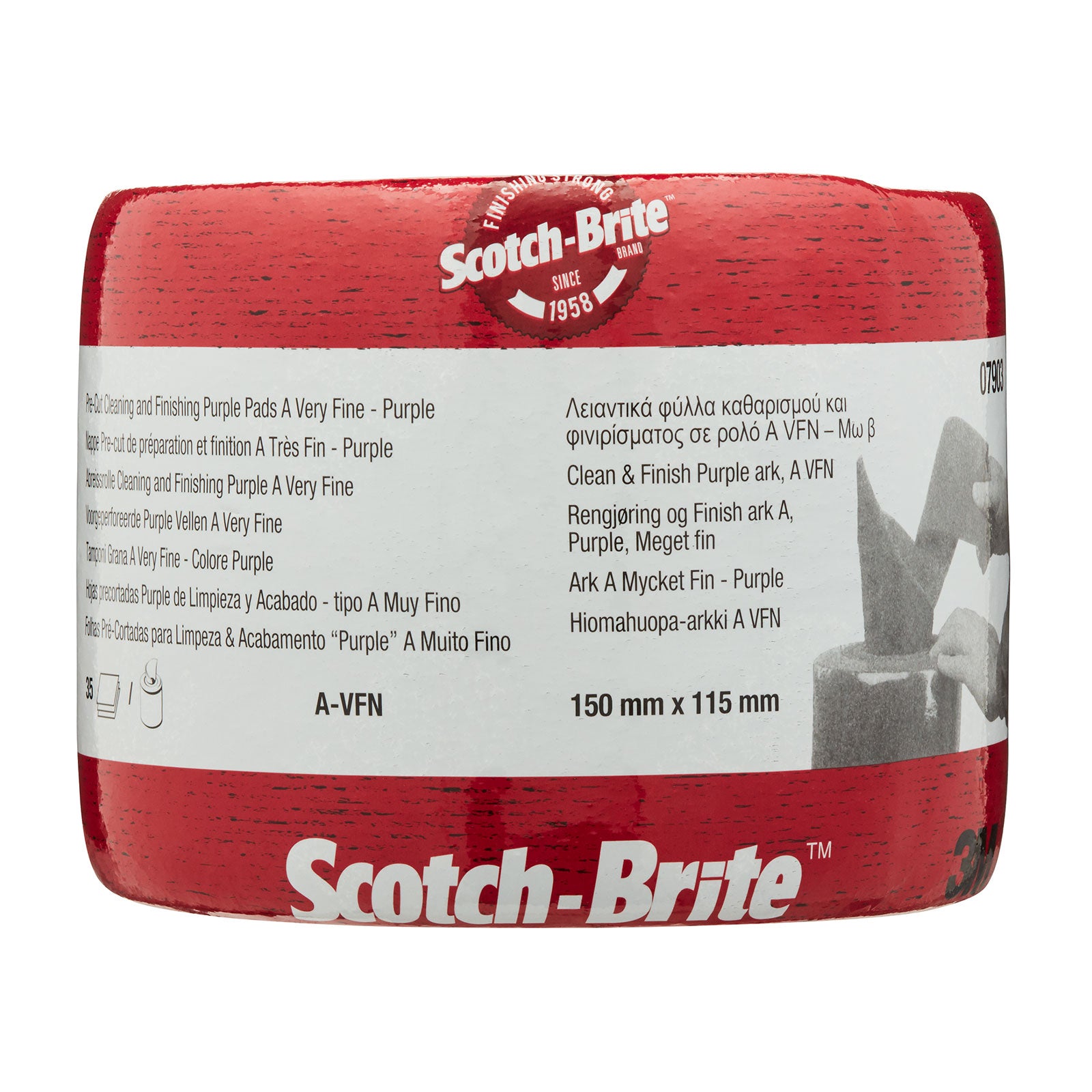 Scotch-Brite™ Clean & Finish rulle, 150 mm x 115 mm, A VFN, Lila