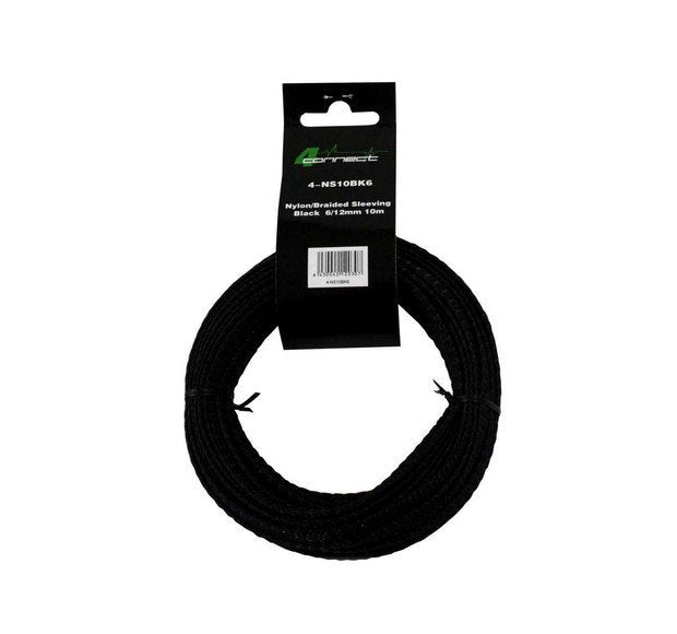 4Connect 4-NS10BK6 svart nylon/tygstrumpa 6/12mm 10m