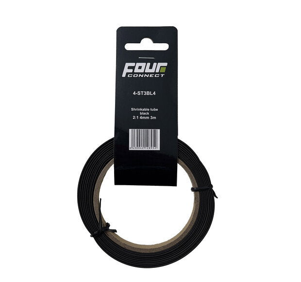FOUR Connect 4-ST3BL4 shrink tube, 2:1 Black 4mm 3m