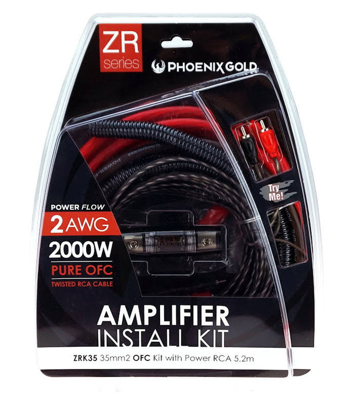 Phoenix Gold 35MM² / 2AWG, 2000W PURE OFC INSTALL KIT - ZRK35