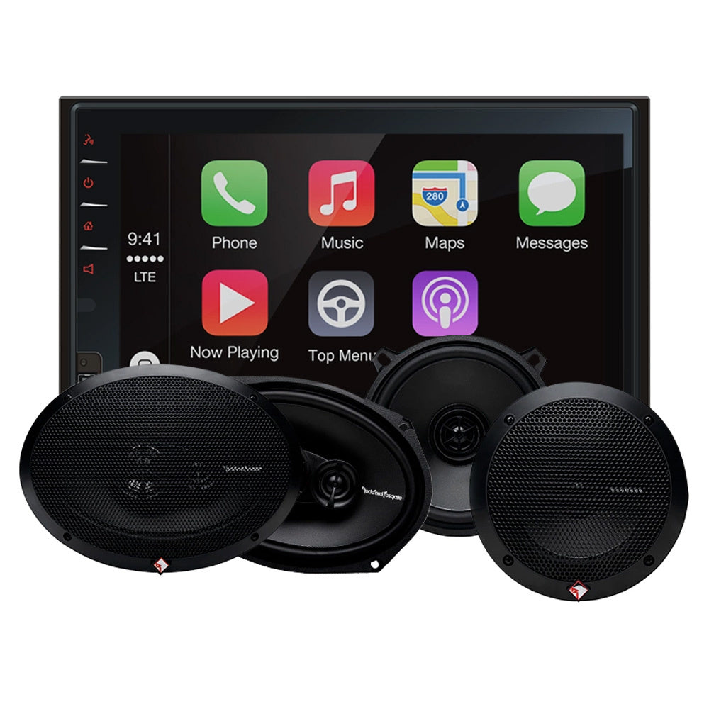 Macrom M-DL7000D & Rockford Fosgate Prime-högtalare, bilstereopaket