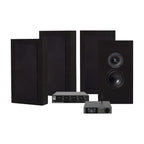 Dynavoice CA802BT, SC4B & 2 par mattsvarta DLS Flatbox Midi