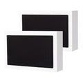 2-pack DLS Flatsub 8.2 vägghängningsbar aktiv subwoofer, mattvit