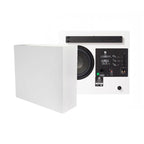 2-pack DLS Flatsub Midi vägghängningsbar aktiv subwoofer, mattvit