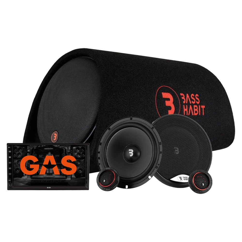 GAS GMV651BT med Bass Habit basrör och 6.5" kitsystem, helhetspaket