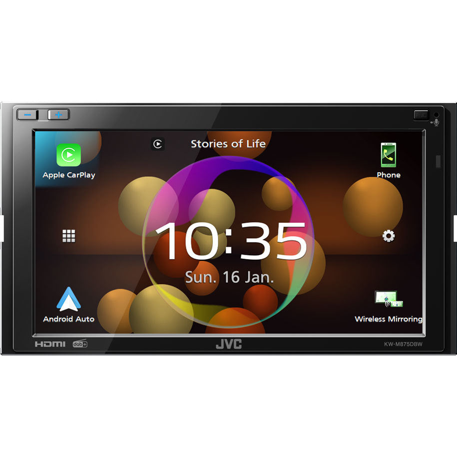 JVC KW-M875DBW & & Rockford Fosgate PUNCH-högtalare, bilstereopaket