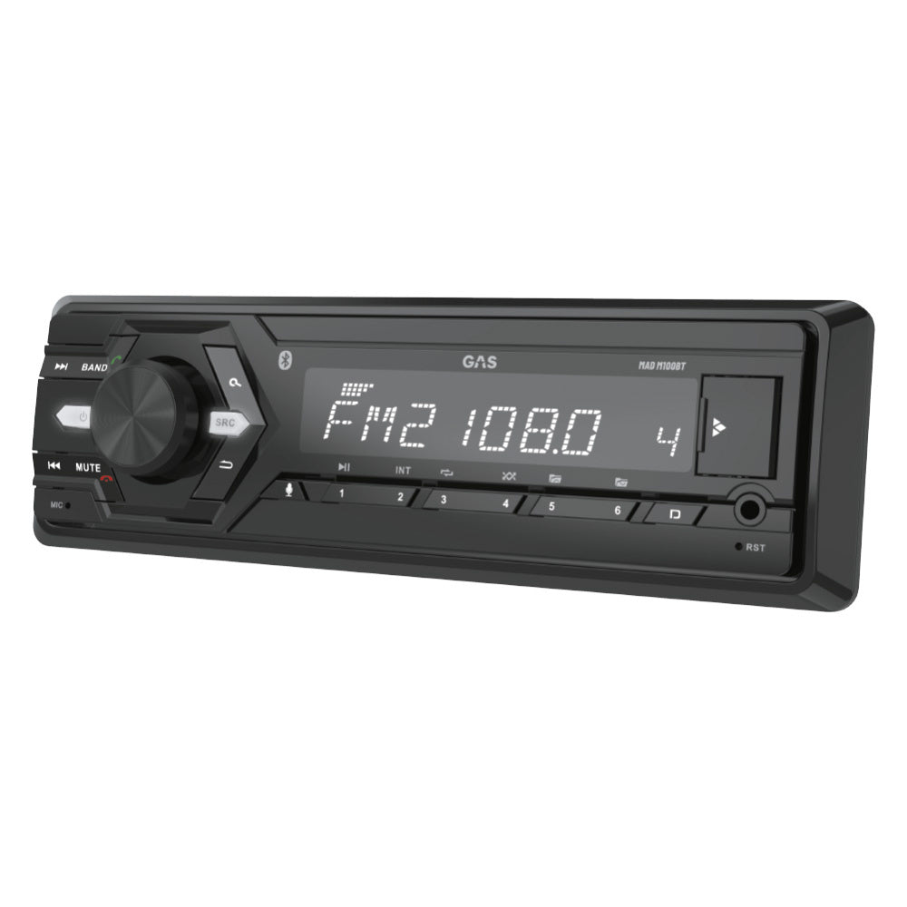 GAS MAD M100-BT bilstereopaket med Bass Habit Play-högtalare